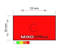 Etikety cenové MOTEX 23 x 16 mm - červené signální