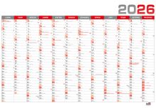 Nástěnný roční kalendář B1 - červený