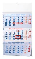 Nástěnný kalendář - Tříměsíční - A3 (s mezinárodními svátky) - modrý Nástěnný kalendář - Tříměsíční - A3 (s mezinárodními svátky) - modrý