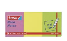 TESA Samolepicí poznámkové bločky Neon, 50 x 40 mm, mix barev, 3 x 80 ks