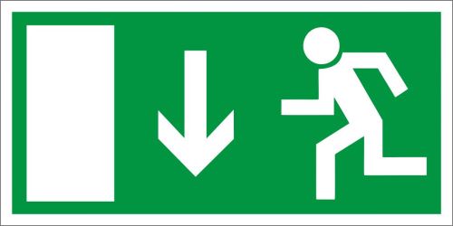 Únikový východ - nad dveře (dolů) - 20 x 10 cm - samolepící