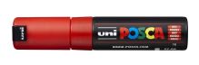 UNI PC-8K POSCA Akrylový popisovač 8 mm seříznutý široký - červený [15]