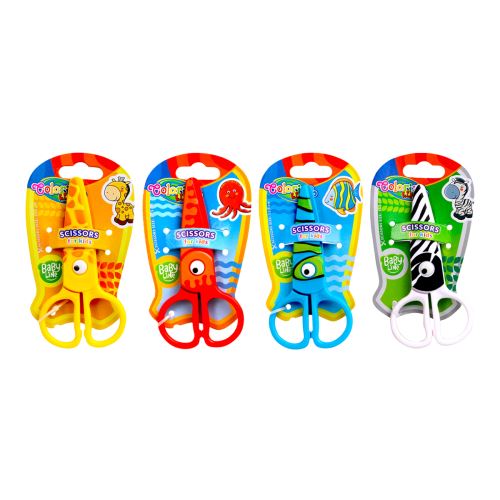 Colorino nůžky dětské celoplastové, 12,5 cm, symetrické, mix motivů