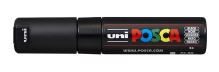 UNI PC-8K POSCA Akrylový popisovač 8 mm seříznutý široký - černý [24]