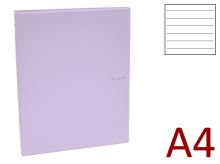 KARTON P+P Kroužkový záznamník A4, PVC PASTELINY, 4 kroužky, náplň 100 listů - fialový