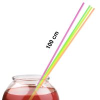Slámky dlouhé (brčka) XXL 100 cm, průměr 6,5 mm - neon (znovu použitelná) - [100ks]