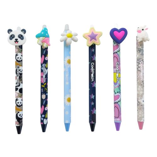 COLORINO Gumovatelné pero COOL PACK GIRL 0,5 mm -  modrá náplň - mix barev