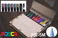 UNI PC-5M POSCA Sada Akrylových popisovačů 2,5 mm kulatý střední [8 ks] - metalické