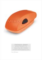 COLOP Stamp Mouse 20 - barva oranžová - otisk 14 x 38 mm - polštářek modrý