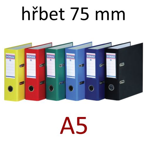 DONAU Pořadač pákový Master, PP, A5, Hřbet 75 mm - varianty (6)