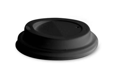 HIT OFFICE Plastové víčko černé pro teplé nápoje 6,2 cm  - [100 ks]