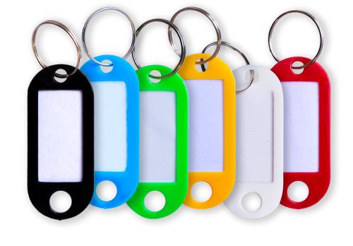 OFFICE Products Jmenovky na klíče, 5 x 2 cm, s popisným štítkem - mix barev [20 ks]