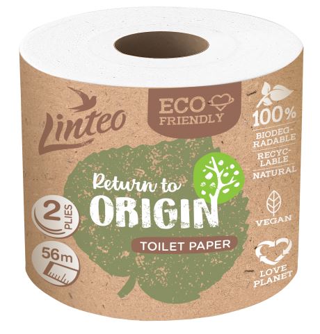 LINTEO - Toaletní papír ECONOMY 56 m [1 ks] - 2 vrstvý - bílý