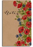 Notes linkovaný - A5 - kraft - chrpy