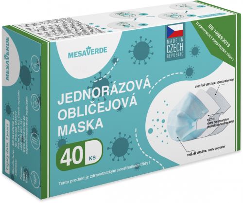 MESAVERDE Ochranná rouška CZ [40 ks] - modrá