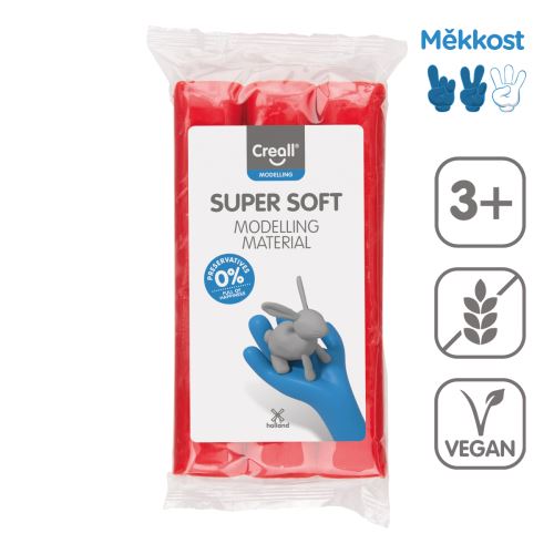 CREALL modelovací hmota Super soft, 500 g, červená