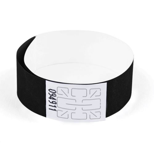 TYVEK Identifikační náramek 1,9 cm - černý (1)