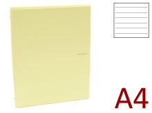 KARTON P+P Kroužkový záznamník A4, PVC PASTELINY, 4 kroužky, náplň 100 listů - žlutý