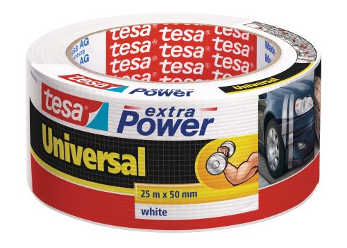 TESA Opravná páska Extra Power Universal, 25 m x 50 mm, textilní, silně lepivá - bílá