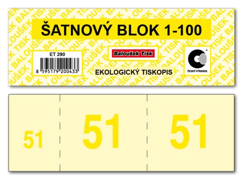 Šatnové bloky  1-100 čísel - žlutá