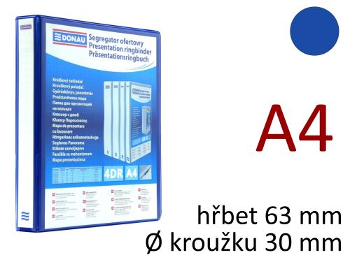 DONAU Prezentační pořadač A4, 4RD/30 mm, hřbet 63 mm, PP - varianty