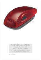 COLOP Stamp Mouse 30 - barva ruby - otisk 18 x 47 mm - polštářek modrý