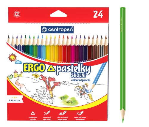 Pastelky CENTROPEN 9521 trojhranné 24 barev