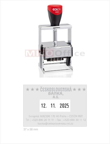 COLOP Printer 3660 - datumové s textem - otisk 37 x 58 mm - bez polštářku