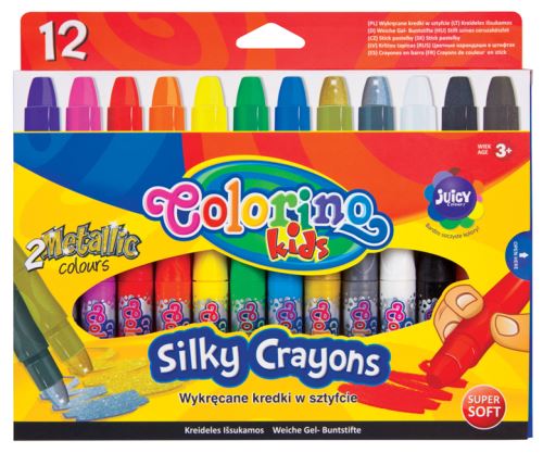 COLORINO Voskovky Silky - sada 12 barev