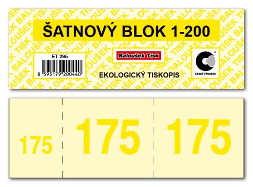 Šatnové bloky 1-200 čísel - žlutá