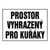 Prostor vyhrazený pro kuřáky - A4 - plastová
