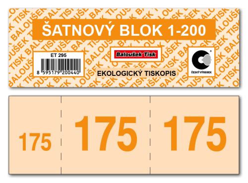 Šatnové bloky 1-200 čísel - oranžová