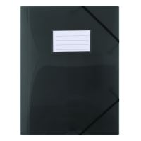 DONAU Spisové desky s gumičkou a štítkem A4, PP - černé
