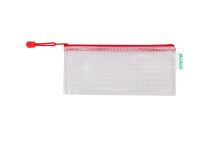 TARIFOLD Obálka se zipem síťovaná DL, PVC - červená