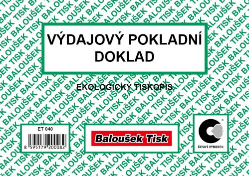 Výdajový pokladní doklad A6