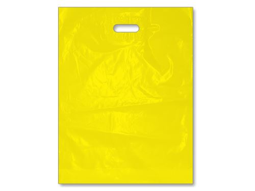 Igelitová taška PE - 38 x 44 + 4 cm, průhmat – žlutá