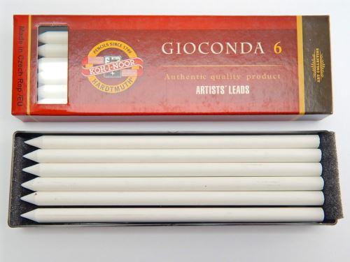 KOH-I-NOOR Umělecké tuhy sada 4371 bílá 5,6mm GIOCONDA - 6 ks