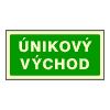 Únikový východ - text - 30 x 15 cm - plastová fotoluminiscenční