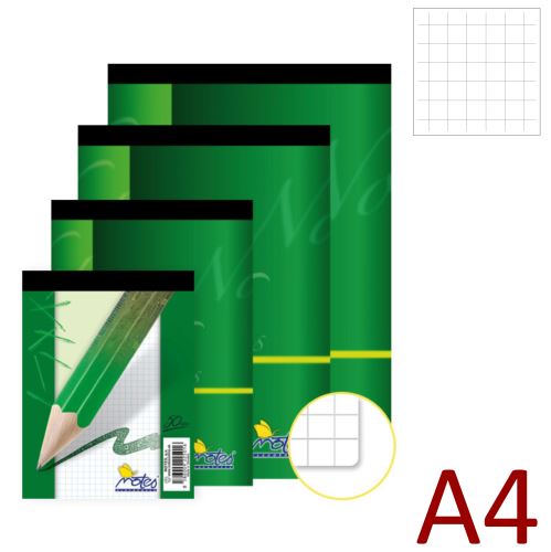 Poznámkový blok A4, bezdřevý - čtverečkovaný [50 listů] (1)