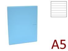 KARTON P+P Kroužkový záznamník A5, PVC PASTELINY, 4 kroužky, náplň 100 listů - modrý