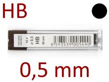 KOH-I-NOOR Tuhy grafitové polymerní 0,5 HB 4152 do mikrotužky [12 ks]
