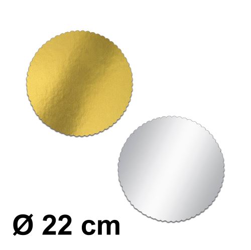 HIT OFFICE Dortová podložka 22 cm - zlatá/stříbrná [1 ks] (3)